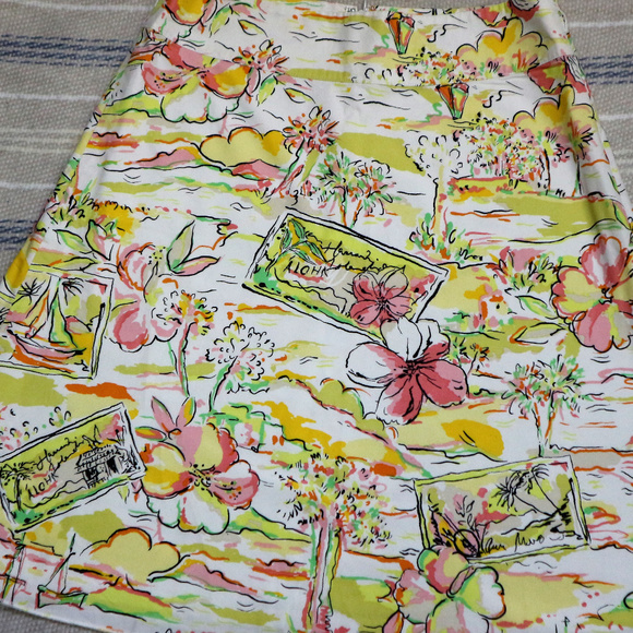 EXPRESS Aloha Hawaii Floral A-Line Skirt - Picture 3 of 6